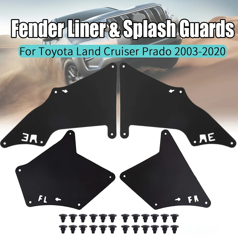 Protetores de Lama de Borracha EVA para Toyota Land Cruiser Prado J120 com Clipes