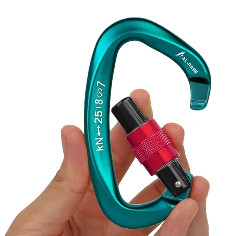 D-Shaped Carabiner Screw Locking Gate &ndash; High Strength 25KN
