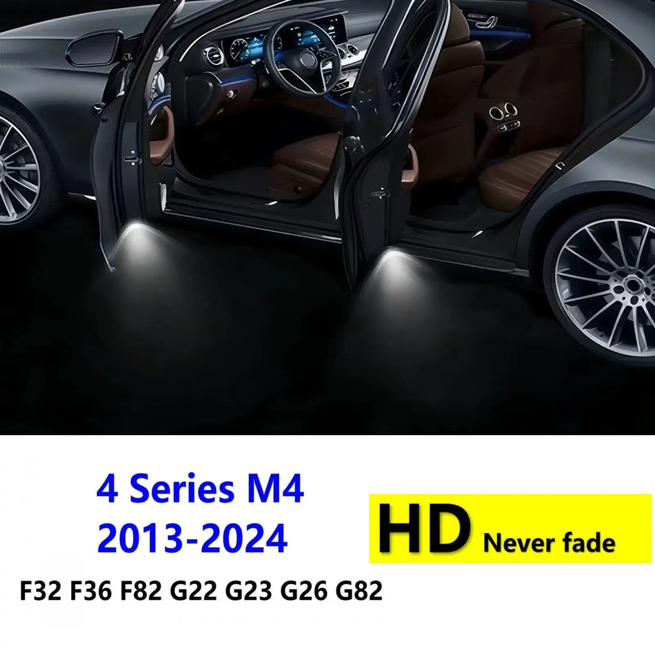 HD 2X Accessories I4 M4 420i F82 G82 G83 G26 G22 G23 F32 F33 F36 2013-2024 For BMW 4 Series Led Car Door Projector Welcome Light by InterCyprus Trading Ltd