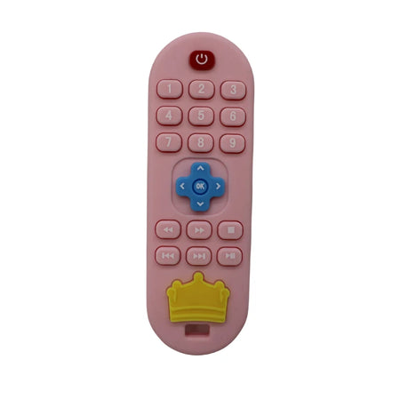 Silicone Remote Control Teether &ndash; Soothing Cognitive Teething Toy pink