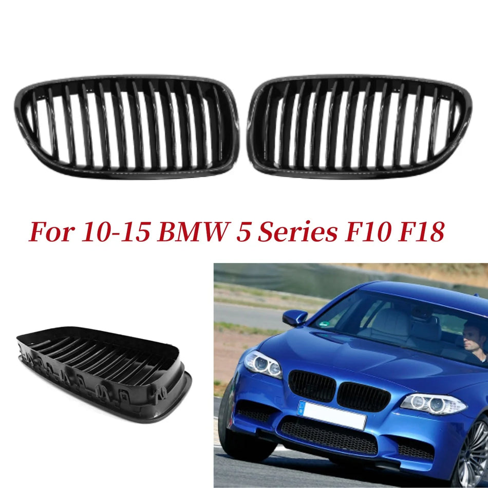 Front Grille Single Slat ABS Design for BMW 5 Series F10 F18 2010-2015 Compatible with BMW F10 F18 Models