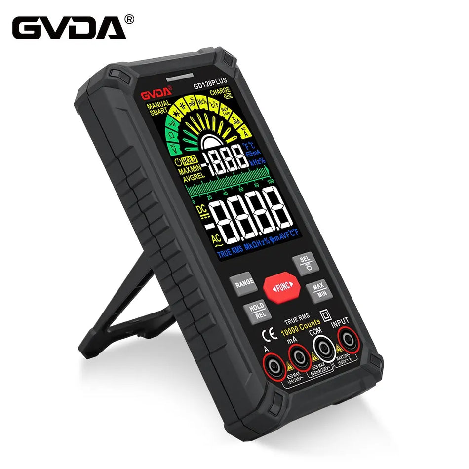 GVDA Smart Rechargeable Digital Multimeter &ndash; True RMS 9999 Counts with Color LCD
