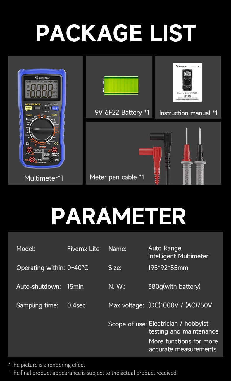 MECHANIC FourMX RMS Digital Multimeter &ndash; Accurate 6000 Counts Measurement FourMx