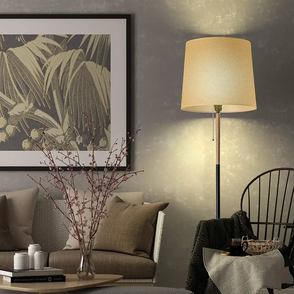 Moderní stojací lampa s odstínem vysoká E27 do obývacího pokoje