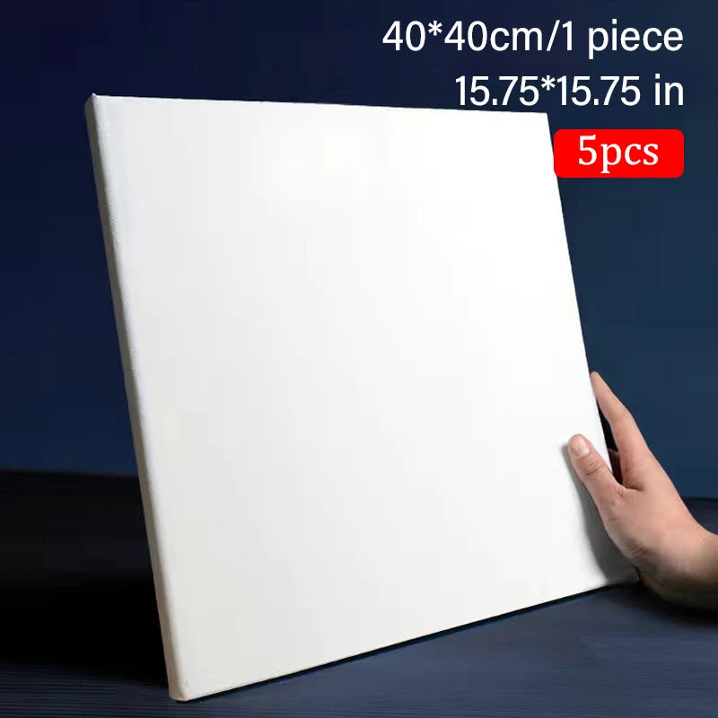 Blank Square Canvas Set &ndash; Cotton Canvas Ready To Paint 5pcs 40x40cm 16x16in