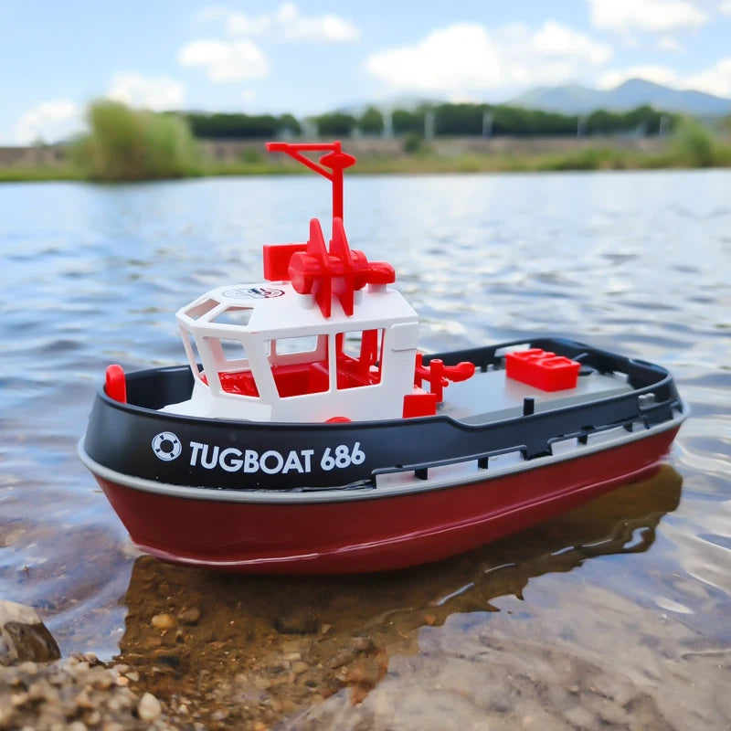 JIKEFUN 686 RC Tugboat 2.4G Dual Motor Remote Control Boat Model