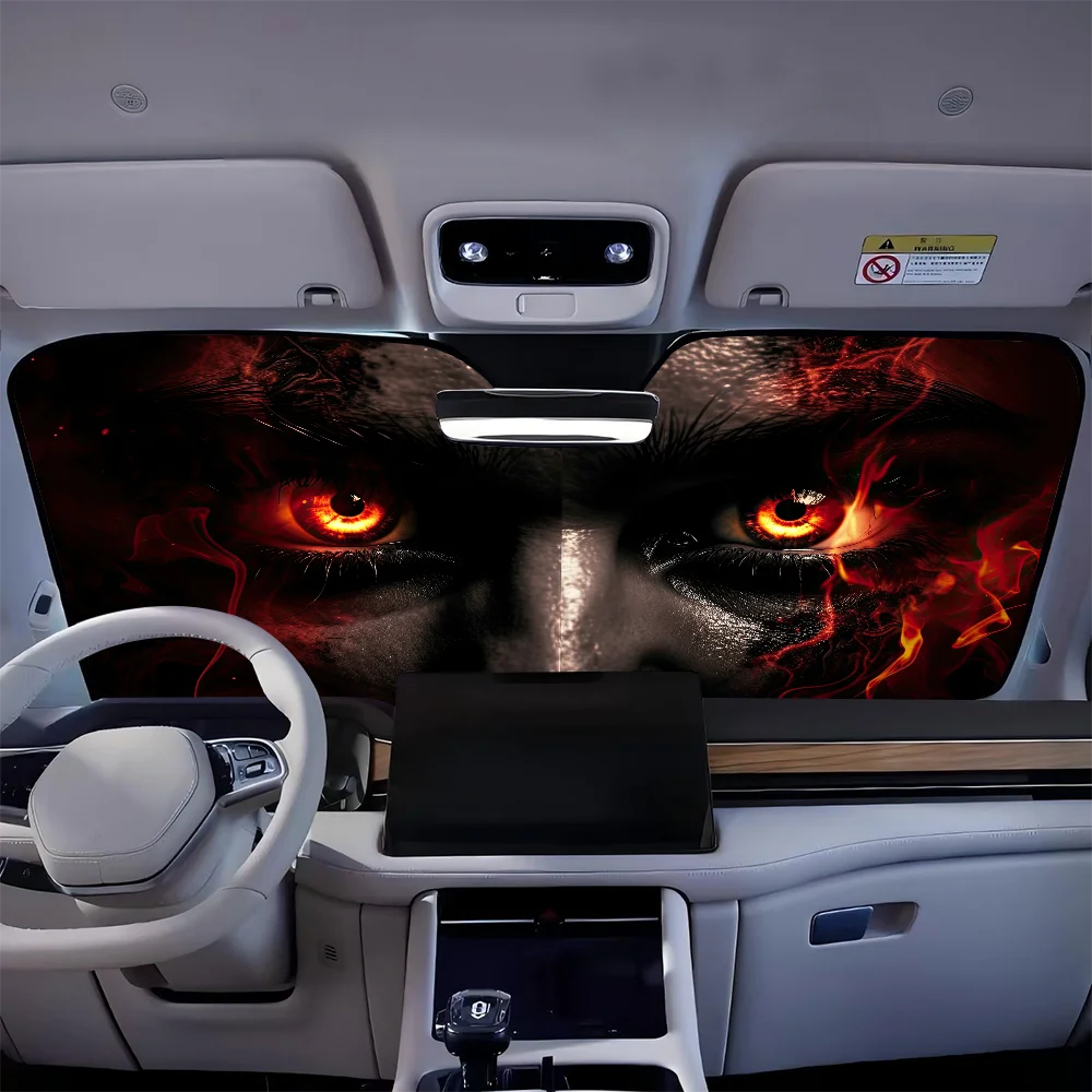Horror Devil Eyes Foldable Car Sunshade - UV Protection Windshield Shield z3