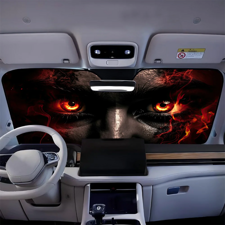 Horror Devil Eyes Foldable Car Sunshade - UV Protection Windshield Shield z3