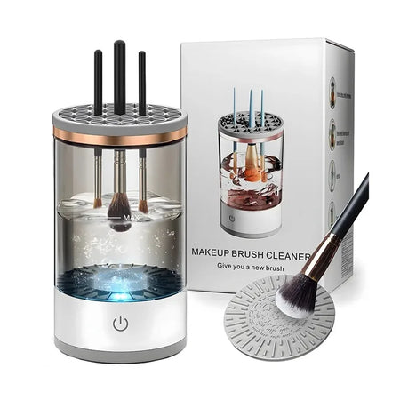 3 In 1 Electric Makeup Brush Cleaner &ndash; Sonic Deep Cleaning Gray