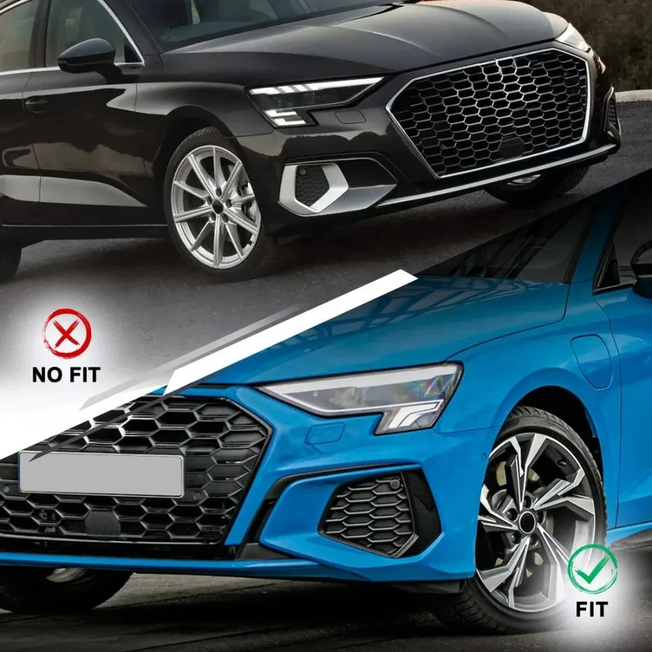Capace din PVC cu fagure pentru proiectoarele de ceață față Audi A3 8Y S-Line 2020-2023