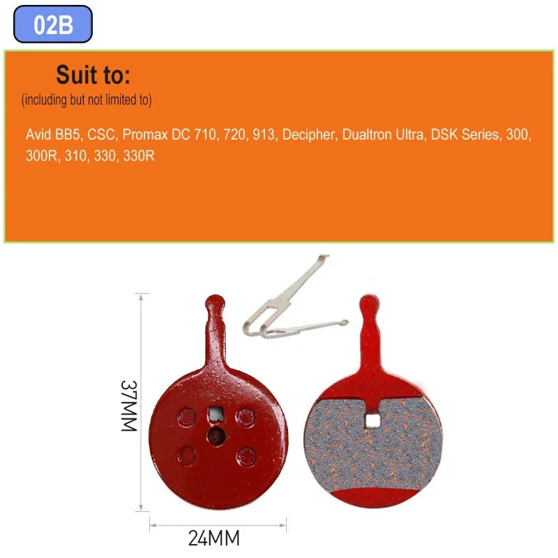 MTB Hydraulic Disc Brake Pads Semi-Metallic 4pcs &ndash; Durable 2pair 02B