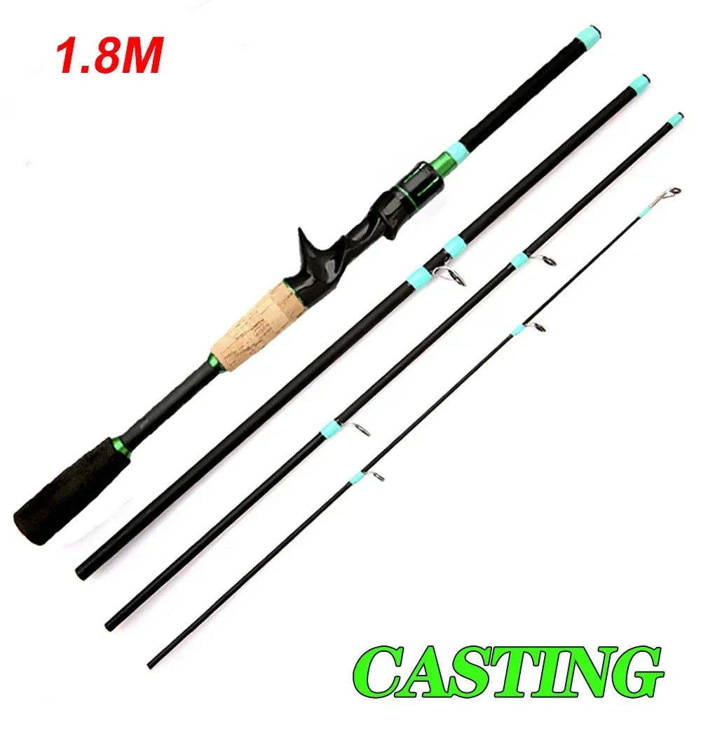 Ultralight Casting Spinning Lure Fishing Rod - 1.8/2.1m Carbon Fiber 1.8M Casting Rod