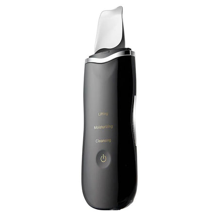 Electric Ultrasonic Skin Scrubber - Blackhead Remover &amp; Facial Lifting Tool Black