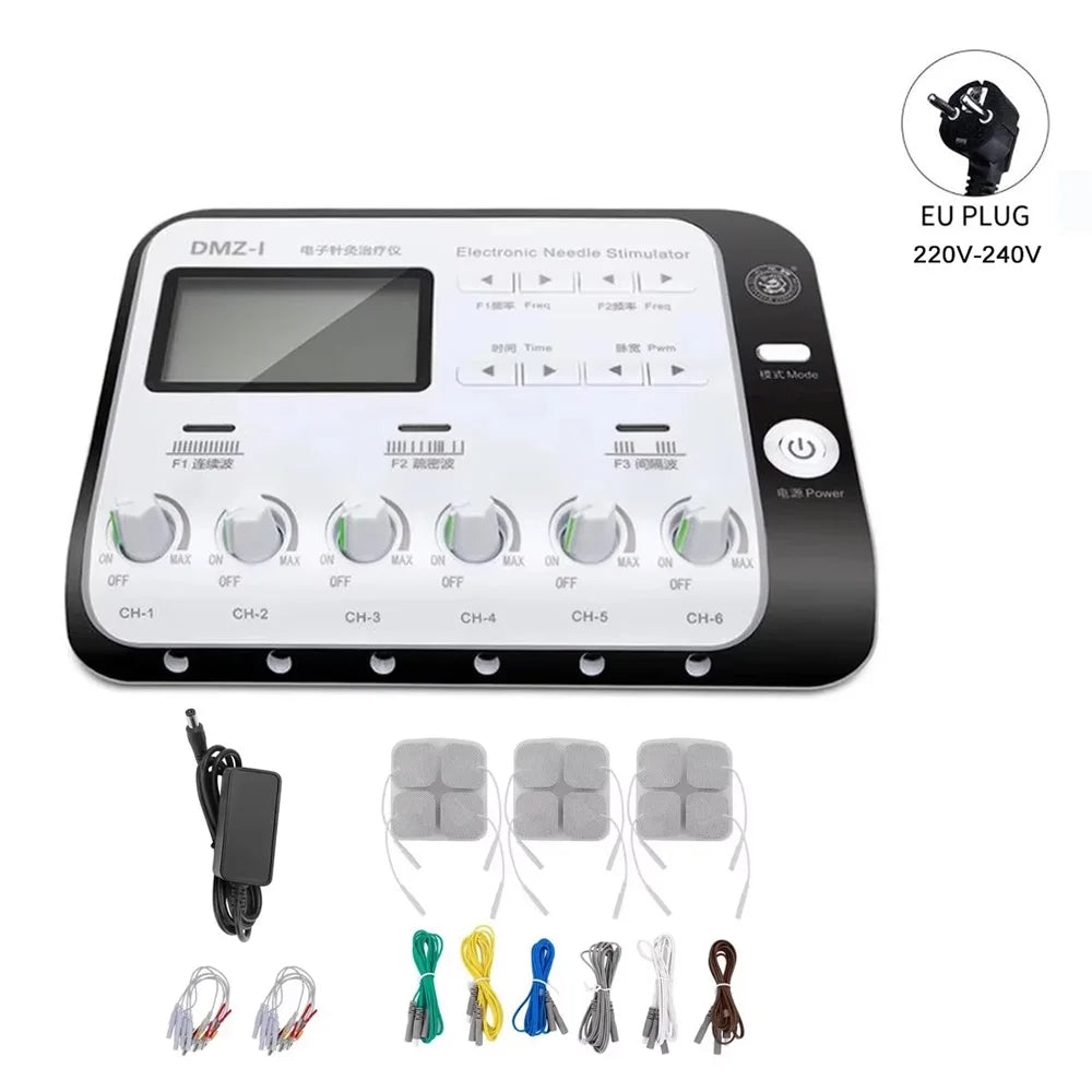 TENS Acupuncture And Moxibustion Massager &ndash; Six Way Output 220v EU Plug