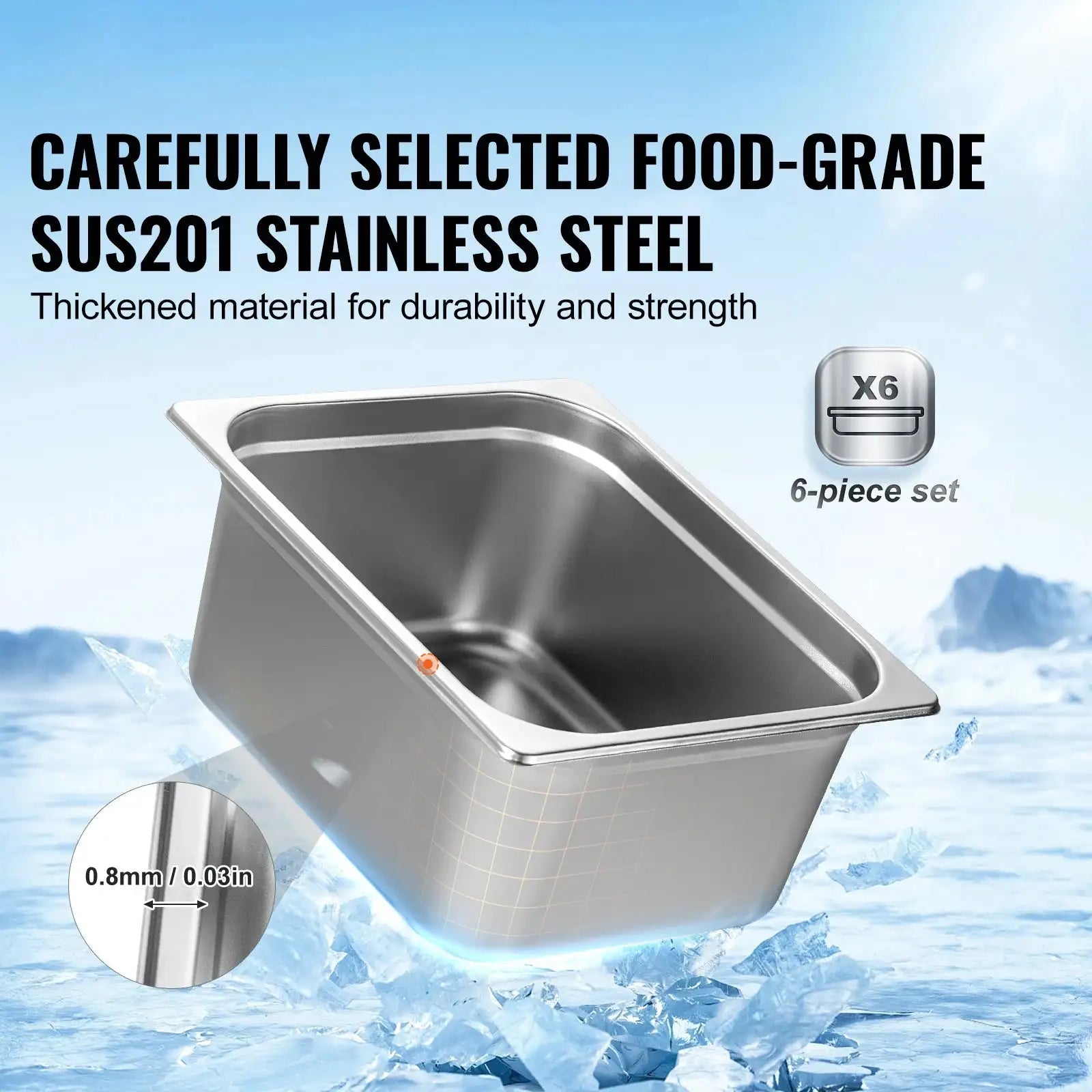 Half Size Steam Table Pan 4 Deep Stainless Steel