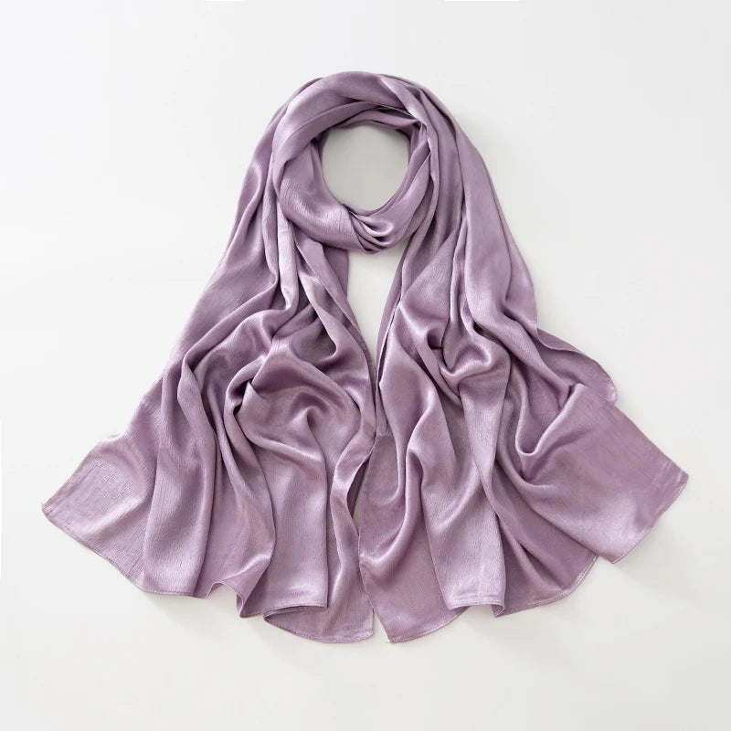 Women Plain Silk Satin Hijab Scarf &ndash; Effortless Elegance and Comfort