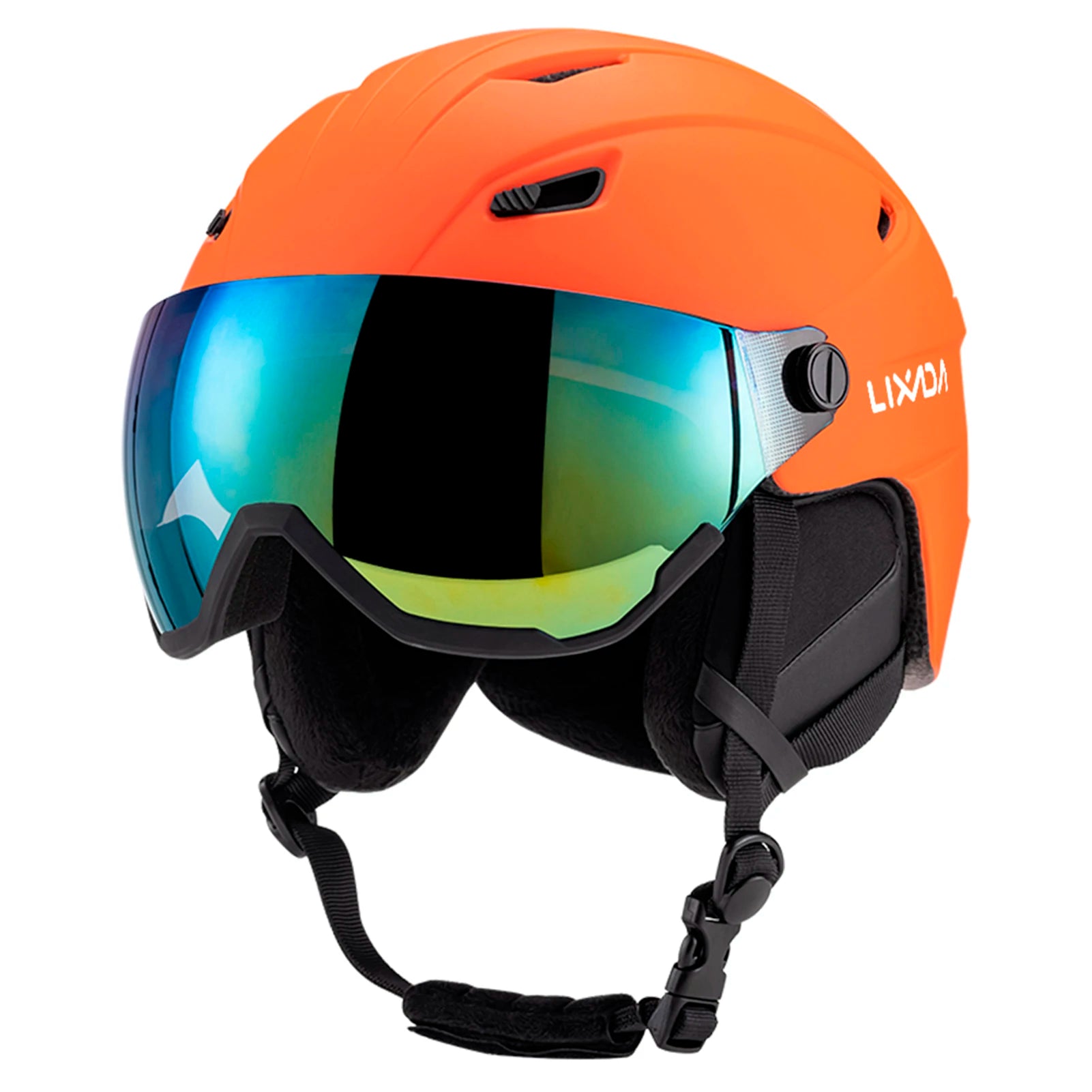 TOMSHOO Integrated Ski Helmet &ndash; Removable Visor Goggles Orange / M