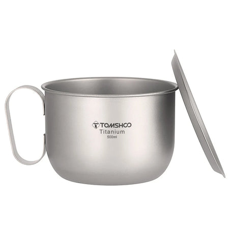 500ml Titanium Cup With Lid And Handle - Ultra Lightweight