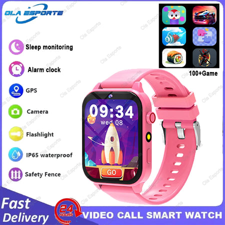 Ola Esporte Cate Kids Smartwatch 1.83 Inch &ndash; 18 Games Pink