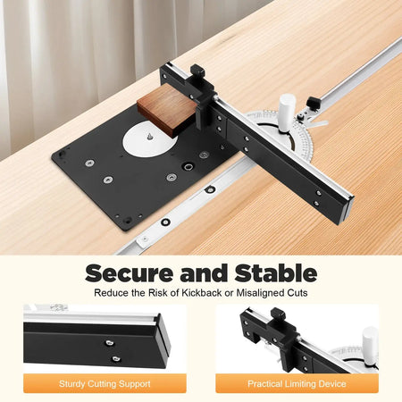Precision Miter Gauge for Table Saw - Adjustable 0-60 Degree