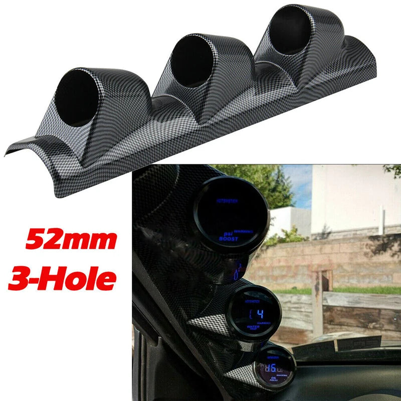 POSSBAY A-stulpelio 52mm matuoklio laikiklis, 3-jų skylių, anglies pluošto stiliaus, universalus LHD