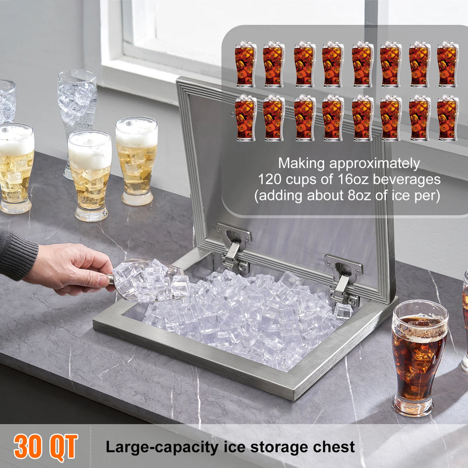 Wbudowana lodówka ze stali nierdzewnej 30 Qt