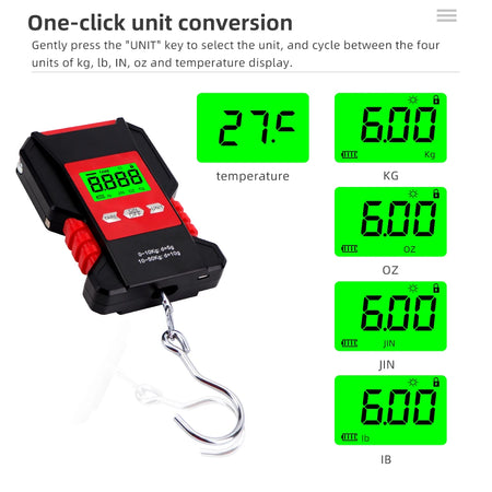 50kg 5g Fishing Scales LCD Digital Waterproof &ndash; Lightweight
