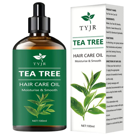 Tea Tree Essential Oil &ndash; Natural Hair Growth Treatment Smoothing &amp; Straightening