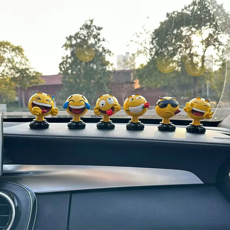 Funny Cartoon Car Bobblehead Pendants - 3PCS Resin Shaking Head Accessories for Interior D&eacute;cor