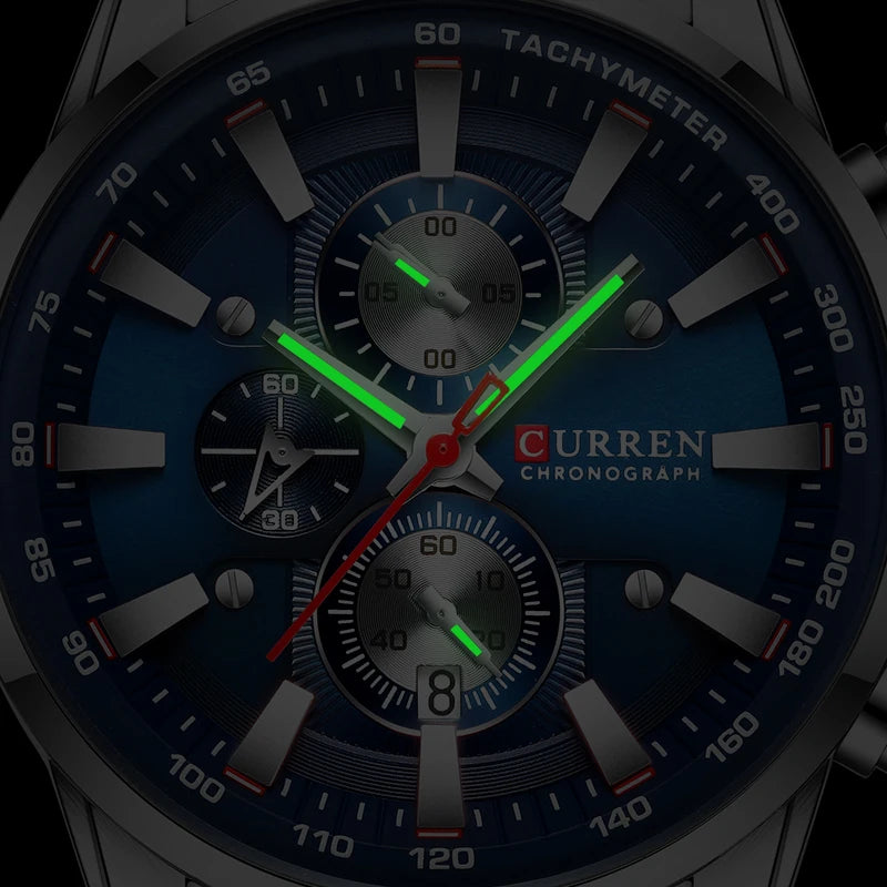 🟠 Новые часы для мужчин Top Luxury Brand curren Quartz Мужские часы спортивные водонепроницаемые запястья часы хронограф дата Relogio masculino