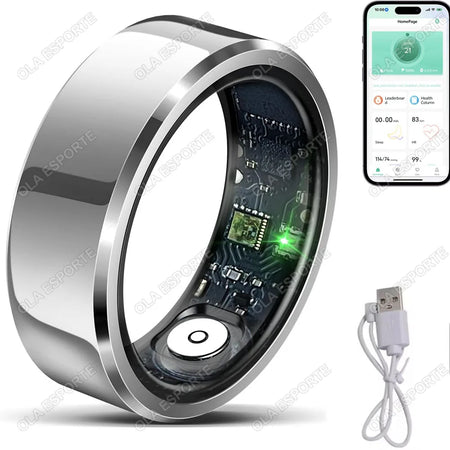 Xiaomi Smart Ring with Blood Pressure &amp; Heart Rate Monitoring, Waterproof &amp; Multi-Sport Mode Silver Cable / 13