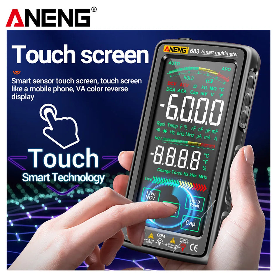 Aneng 683 Smart Multimeter With 6000 Counts, Rechargeable AC DC Tester