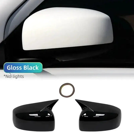 Carbon Fiber Mirror Cover Trim For Mitsubishi Lancer X 10 No light Gloss Black