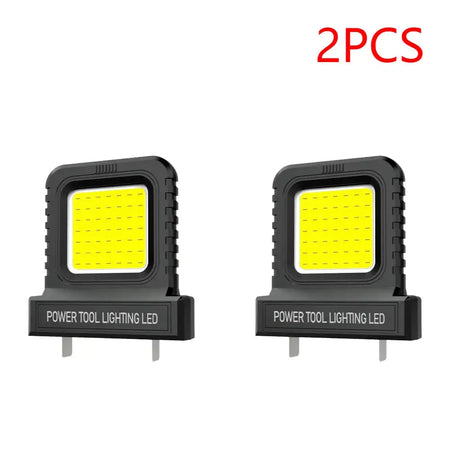 14W Portable Mini Pocket Work Light Two Modes For Camping 2PCS Black