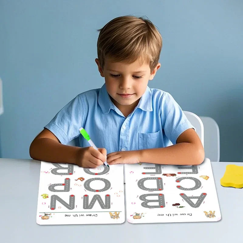 Reusable Montessori Magic Practice Workbook for Kids - Tracing &amp; Drawing Educational Tool