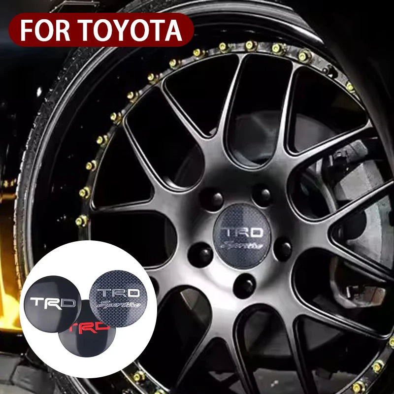 Колпачки центрального отверстия алюминиевых колес Toyota RAV4 56 мм 4 шт с наклейками TRD GR Sport, стиль автомобиля