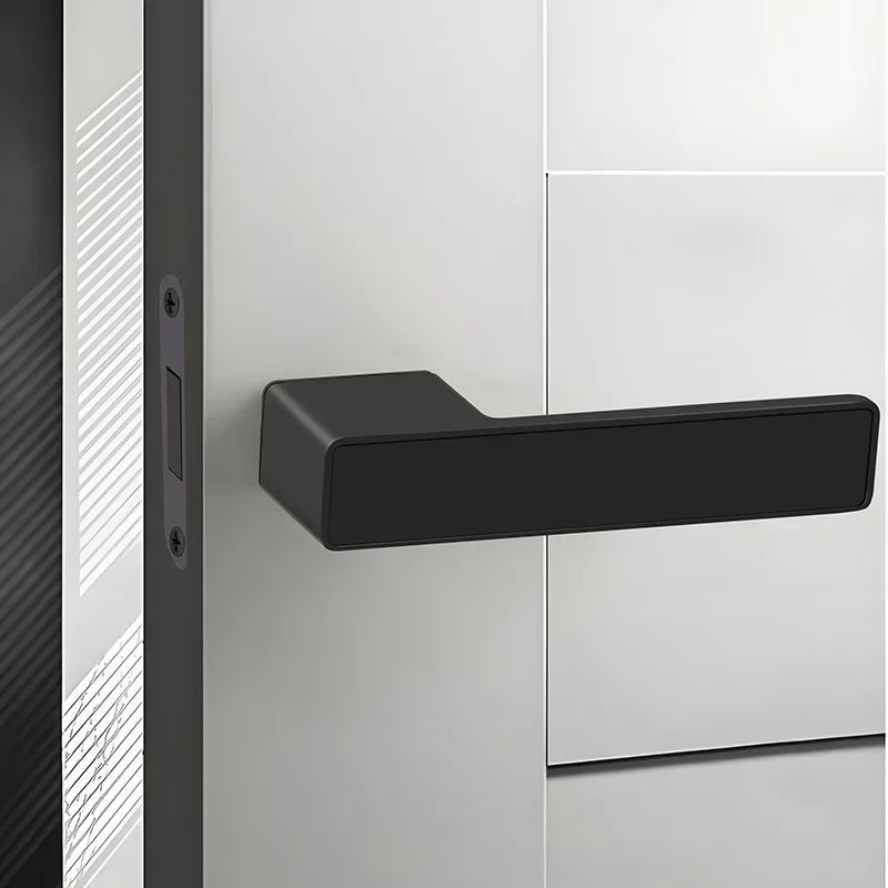 Ecological Magnetic Handle Door Lock 046 - Silent Operation square / black