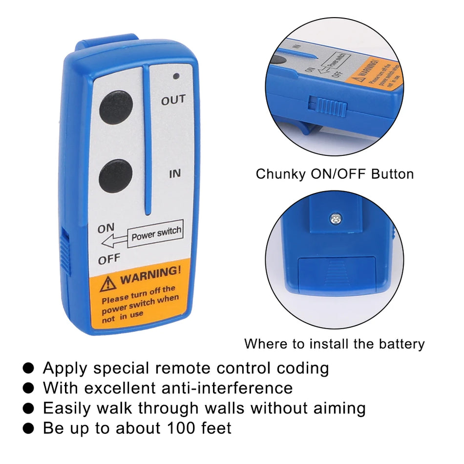 Trailerlieren afstandsbediening systeem, draadloze handset, 12V voor Jeep offroad voertuigen