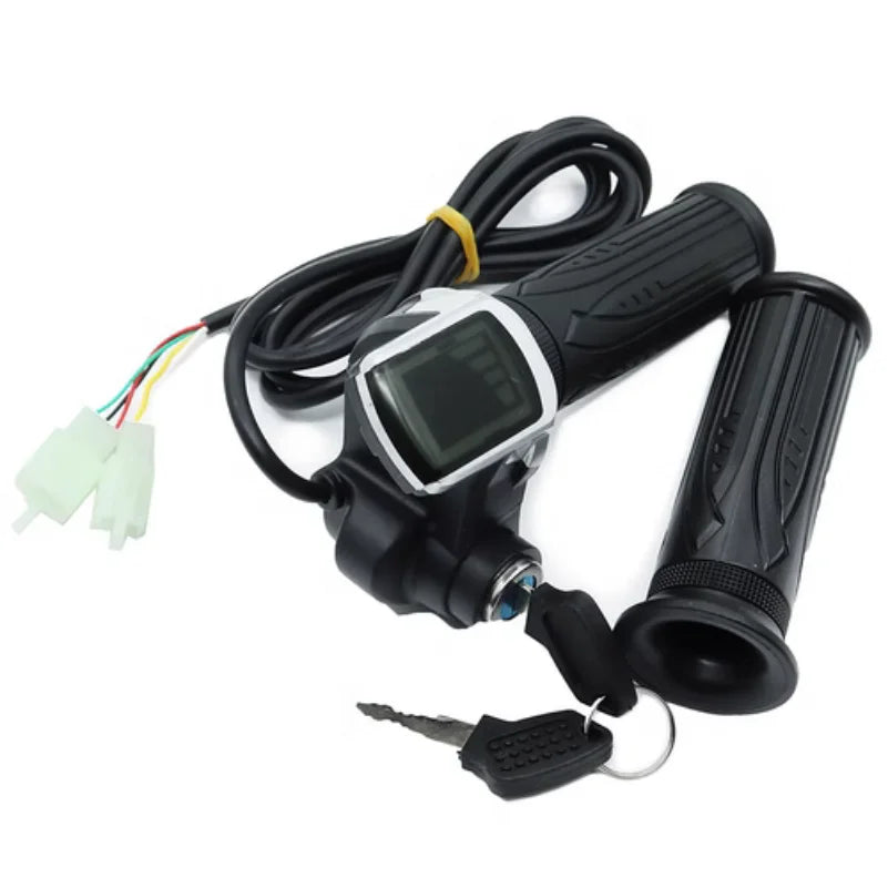 Versatile LCD Throttle Display with Key Lock for E-Bikes and Scooters 48V