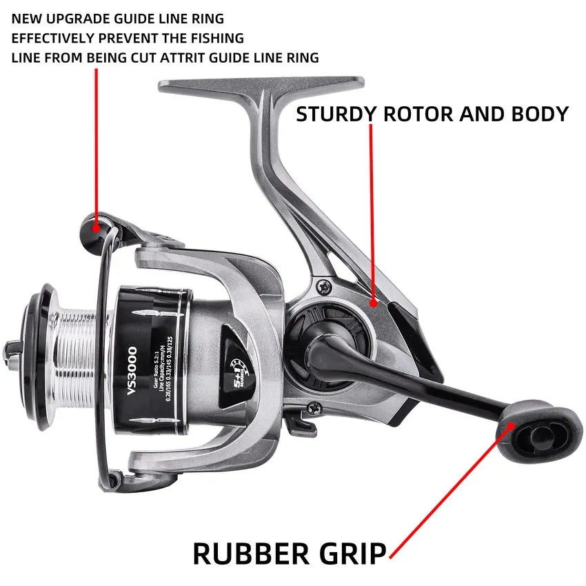 Spinning Reels 8KG-10KG Max Drag Fishing Reel with Metal Handle - Saltwater Ready