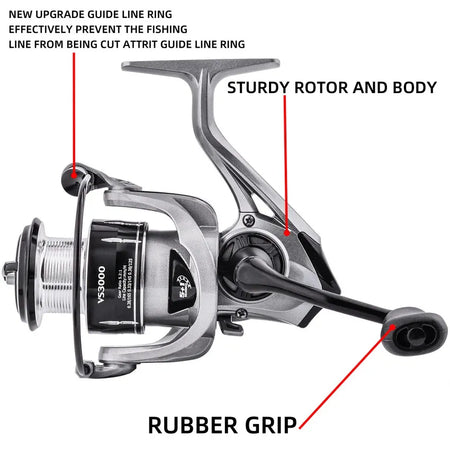 Spinning Reels 8KG-10KG Max Drag Fishing Reel with Metal Handle - Saltwater Ready