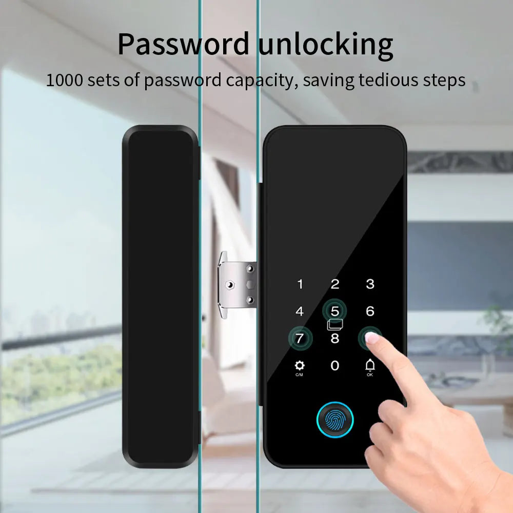 LUCKING DOOR B16-tuya Glass Door Lock &ndash; App Bluetooth Entry