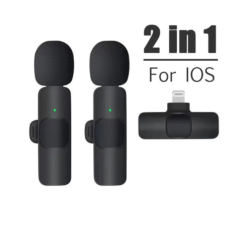 OLOPKY Mini Wireless Lavalier Microphone for iPhone and Android Devices 2 in 1 For IOS
