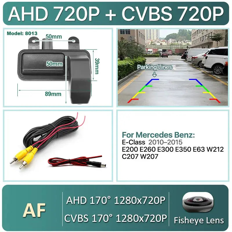AHD 1080P Dynamic Trajectory Car Reverse Trunk Handle Camera For Mercedes Benz B Class W212 W246 B200 E Class W207 C/CLC W203 by InterCyprus Trading Ltd