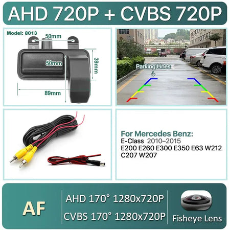 AHD 1080P Dynamic Trajectory Car Reverse Trunk Handle Camera For Mercedes Benz B Class W212 W246 B200 E Class W207 C/CLC W203 by InterCyprus Trading Ltd