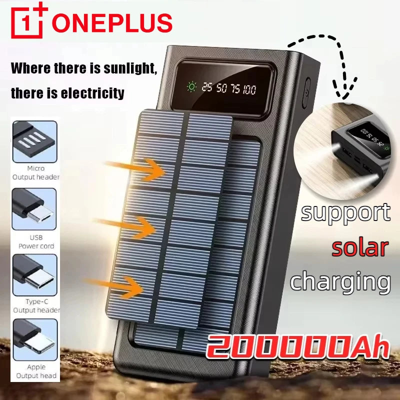 OnePlus 200000mAh Solar Power Bank &ndash; Ultra Capacity USB Charging