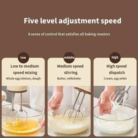 Wireless Electric Milk Frother Handheld Dual Head Foamer