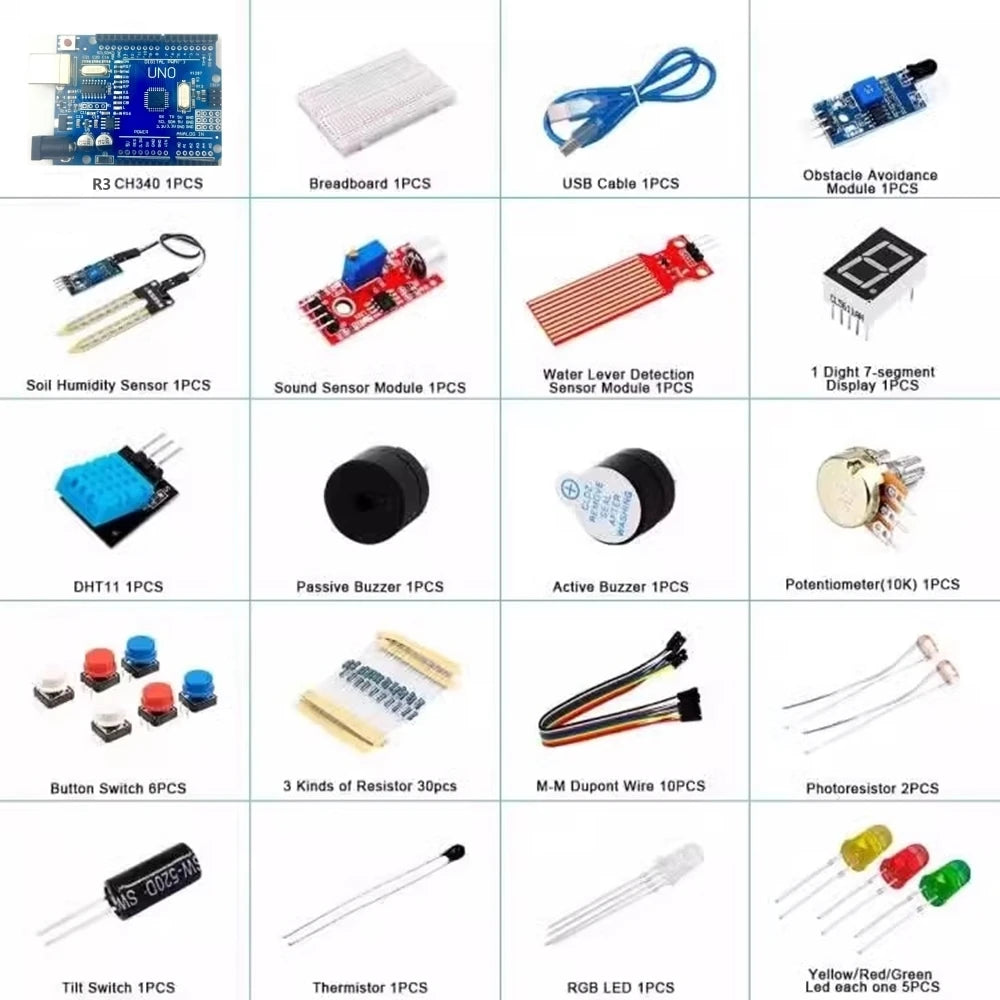 400 Tie-Points Breadboard DIY Project Starter Kit &ndash; Complete Arduino UNO R3 Component Set