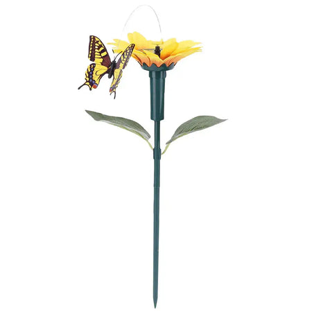 Solar Sunflower Stake Decor Rotating Butterfly Hummingbird Butterfly