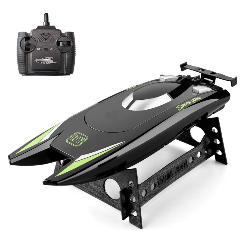HGCYRCC 2.4G RC High Speed Racing Boat &ndash; Waterproof Double Motor Design Black